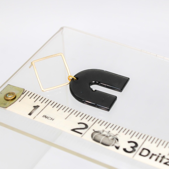 Handmade Earrings - Arch Resin Earrings - Brown & Tan Pattern - NEW - Picture 3 of 3